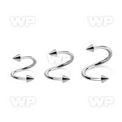 3mw6uks surgical steel eyebrow spiral 1 2mm 2 5mm cones eyebrow piercing