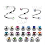 3mwk6 surgical steel eyebrow spiral 1 2mm 3mm press fit jewel eyebrow piercing