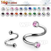 3mwk6 surgical steel eyebrow spiral 1 2mm 3mm press fit jewel eyebrow piercing