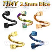 3mwr18ks ion plated surgical steel spiral 1 2mm 2 5mm dices helix piercing