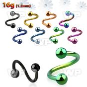 3mwr4 ion plated surgical steel eyebrow spiral 1 2mm 3mm ball eyebrow piercing