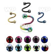3mwr6z ion plated surgical steel eyebrow spiral 1 2mm 3mm multi eyebrow piercing