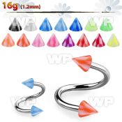 3mwu62 surgical steel eyebrow spiral 1 2mm 3mm acrylic checker eyebrow piercing
