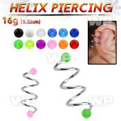 3mxwq4 ion plated triple surgical steel helix spiral piercing helix piercing