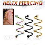 3mxwr4 ion plated triple surgical steel helix spiral piercing helix piercing