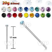 3u3 surgical steel bend it nose stud 0 8mm 2mm round cryst nose piercing