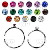 3uak surgical steel fake nose clips 0 8mm single round crysta nose piercing