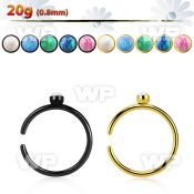 3uark5m ion plated 316l steel uns grade s3160 clip on nose ring nose piercing