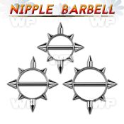 3um6 round spiked nipple shield surgical steel barbell 1 6mm nipple piercing
