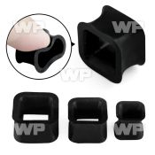 3v38 square silicone double flare flesh tunnel ear lobe piercing