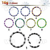3wjrey ion plated surgical steel segment ring 1 6mm in two col ear lobe piercing