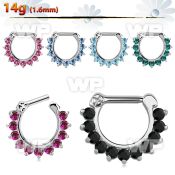 3wm6e0 crystal studded septum clicker 1 6mm closure bar septum piercing