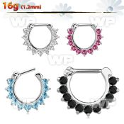3wm6ey crystal studded septum clicker 1 2mm closure bar septum piercing
