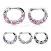 3wmiey septum clicker 5 crystal 5 screw tops 1 2mm 316l steel septum piercing