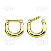 3wmrc black or gold ion plated plain septum clicker16g or 14g septum piercing