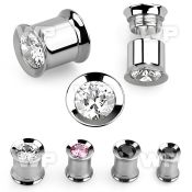 3xmag surgical steel double flared flesh tunnel internal screw ear lobe piercing