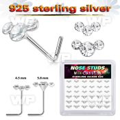 3zy6hjf6 silver nose pins 22g crystals curved color 36