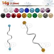 417d0 surgical steel industrial zig zag barbell 1 2mm 4mm ball 