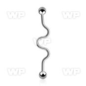 417e0 surgical steel industrial zig zag barbell 1 6mm 5mm ball 
