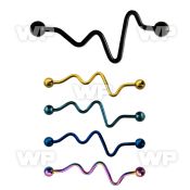 41rwe0 ion plated surgical steel industrial heart beat barbell 