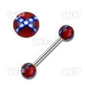 441f3 surgical steel tongue bar 1 6mm 5mm acrylic ball sconfed tongue piercing