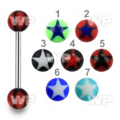 441f8 surgical steel tongue bar 1 6mm 6mm acrylic ball sstar tongue piercing