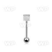 44318 surgical steel tongue bar 1 6mm top 5mm steel dice 5mm tongue piercing