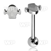 44323 surgical steel tongue bar 1 6mm small flat skull 6mm tongue piercing