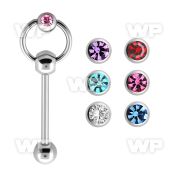 443b6 surgical steel tongue bar 1 6mm top 5mm ball slave capt tongue piercing
