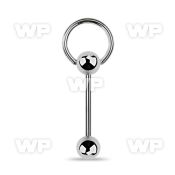 443b surgical steel tongue bar 1 6mm top 6mm ball slave rin tongue piercing