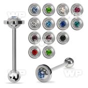 444rj6 surgical steel tongue barbell 1 6mm 6mm saturn ring ball tongue piercing