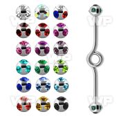 4462 surgical steel industrial loop barbell 1 6mm 5mm multi tongue piercing