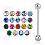 4463 surgical steel tongue bar 1 6mm 5mm jewel ball on top tongue piercing