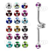 446b surgical steel industrial twister barbell 1 6mm 5mm mult 