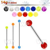 448hqs surgical steel industrial barbell 1 6mm 5mm acrylic uv 