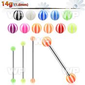 448q4ws surgical steel industrial barbell 1 6mm 5mm acrylic uv 
