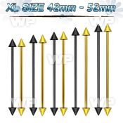 448r6ufb extra long ion plated surgical steel industrial barbell ear piercing others