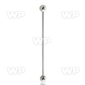 448u1b extra long surgical steel industrial barbell 1 6mm 5mm 