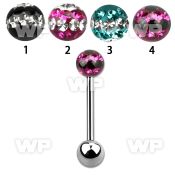 44das1 surgical steel tongue bar 1 6mm 5mm ball ferido glue cry nipple piercing