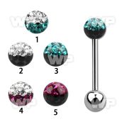 44dasw surgical steel tongue bar 1 6mm 5mm ball ferido glue cry nipple piercing