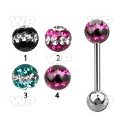 44day1 surgical steel tongue bar 1 6mm 6mm ball ferido glue cry tongue piercing
