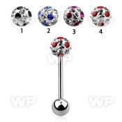 44day7 surgical steel tongue bar 1 6mm 6mm ball ferido glue cry tongue piercing