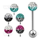 44dayw surgical steel tongue bar 1 6mm 6mm ball ferido glue cry tongue piercing