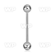 44i surgical steel tongue bar 1 6mm 6mm ball nipple piercing