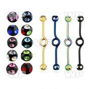 44r62 ion plated steel industrial loop barbell 1 6mm 5mm multi tongue piercing