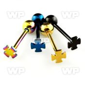 44r6a ion plated surgical steel tongue bar 1 6mm 6mm or 7mm tongue piercing