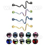 44r6m ion plated steel industrial heart beat barbell 1 6mm 5mm 