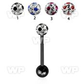 44rdas7 ion plated surgical steel tongue bar 1 6mm 5mm ball feri tongue piercing