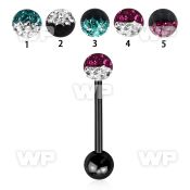 44rdasw ion plated surgical steel tongue bar 1 6mm 5mm ball feri tongue piercing