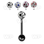 44rday7 ion plated surgical steel tongue bar 1 6mm 6mm ball feri tongue piercing